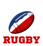 France Rugby Ball T-Shirt (Blue) - Ladies